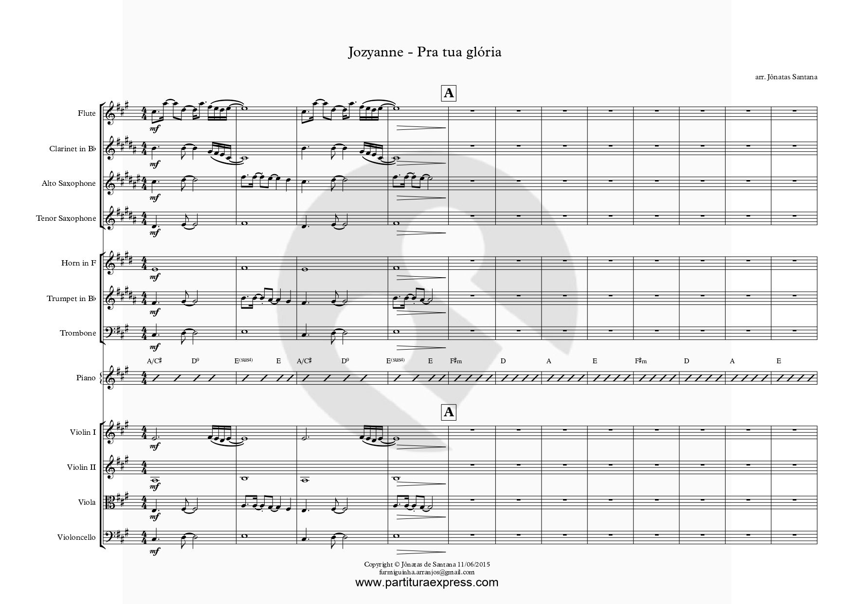 Pra Tua Glória - Jozyanne (Playback Orquestra)