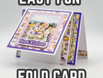 Easy Fun Fold Handmade Card with Paper Rose Studio Petals & Pansies Collection