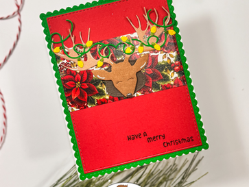 Clean & Layered Christmas Reindeer Card with Ink Blended Lights | Scrappy Boy Stamps
