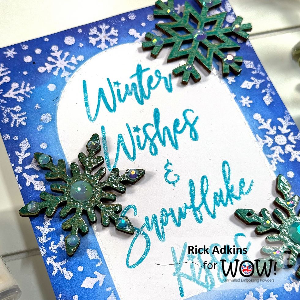 Winter Wishes & Snowflake Kisses Card by Rick Adkins Close Up View
