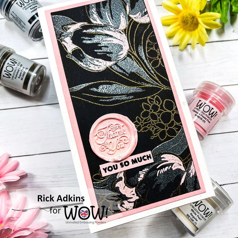 Simple Supplies Dramatic Results Card by Rick Adkins Flat Lay