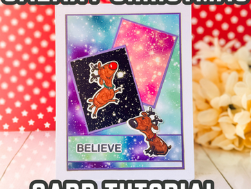July 2026 New Release: Galaxy Pattern Paper Christmas Card with Santa Says Stamps