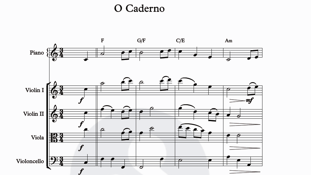 O Caderno - Toquinho | Quarteto Cordas