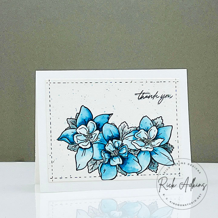 Simple Card design using the Wild Columbine Stamp Set from Hero Arts by Rick Adkins
