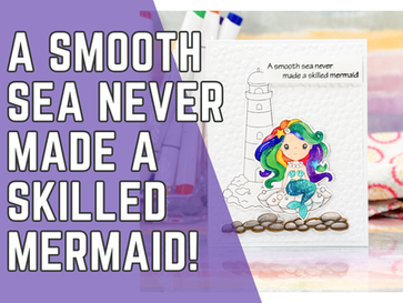 Ride the Waves: A Clean and Simple Mermaid Card with High Tide!