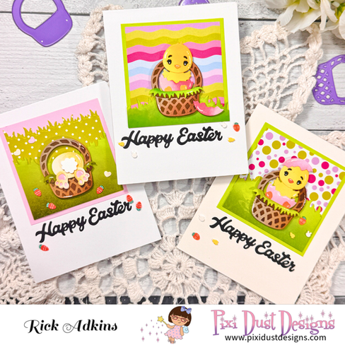 Layered Die Cutting and Ink Blending for Easter Cards with Pattern Paper
