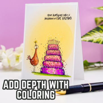 Stamping and Coloring Techniques to Add Depth to Clean and Simple Birthday Cards