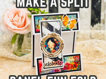 How to Make a Split Panel Fun Fold Card with Pattern Paper