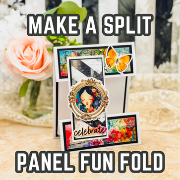 How to Make a Split Panel Fun Fold Card with Pattern Paper