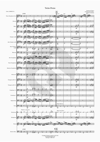 輸入譜Johann Pezel SixPieces for BrassChoir Teclas Pretas - Paschoal de Barros (Saxofone Tenor Solo + Banda