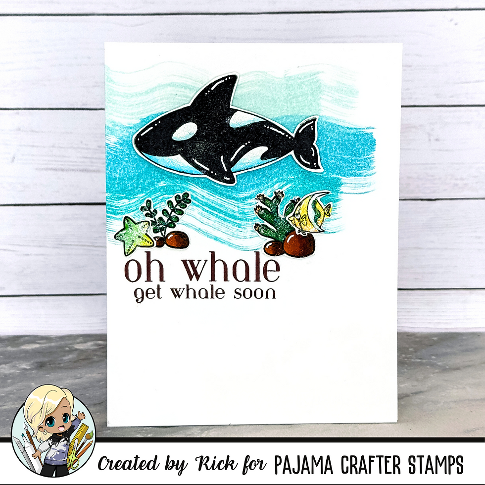 CAS Oh Whale Get Well Soon Card by Rick Adkins Front View