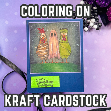 How to Make a Halloween Card with Alcohol Markers on Kraft Cardstock
