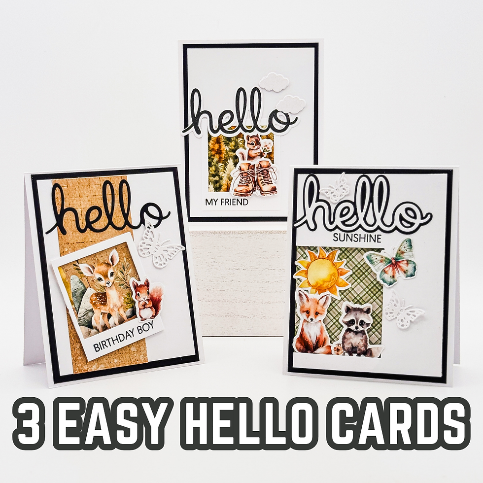 Three Clean and Simple Hello Cards with the Paper Rose Studio Campfire Tales Collection