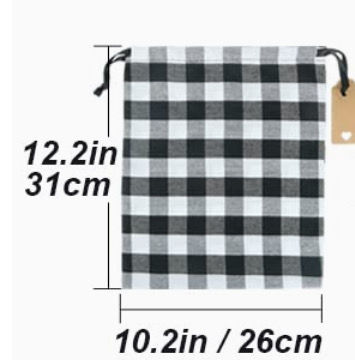 Thumbnail: Blk/Wht Plaid Merry Christmas red glitter decal bag