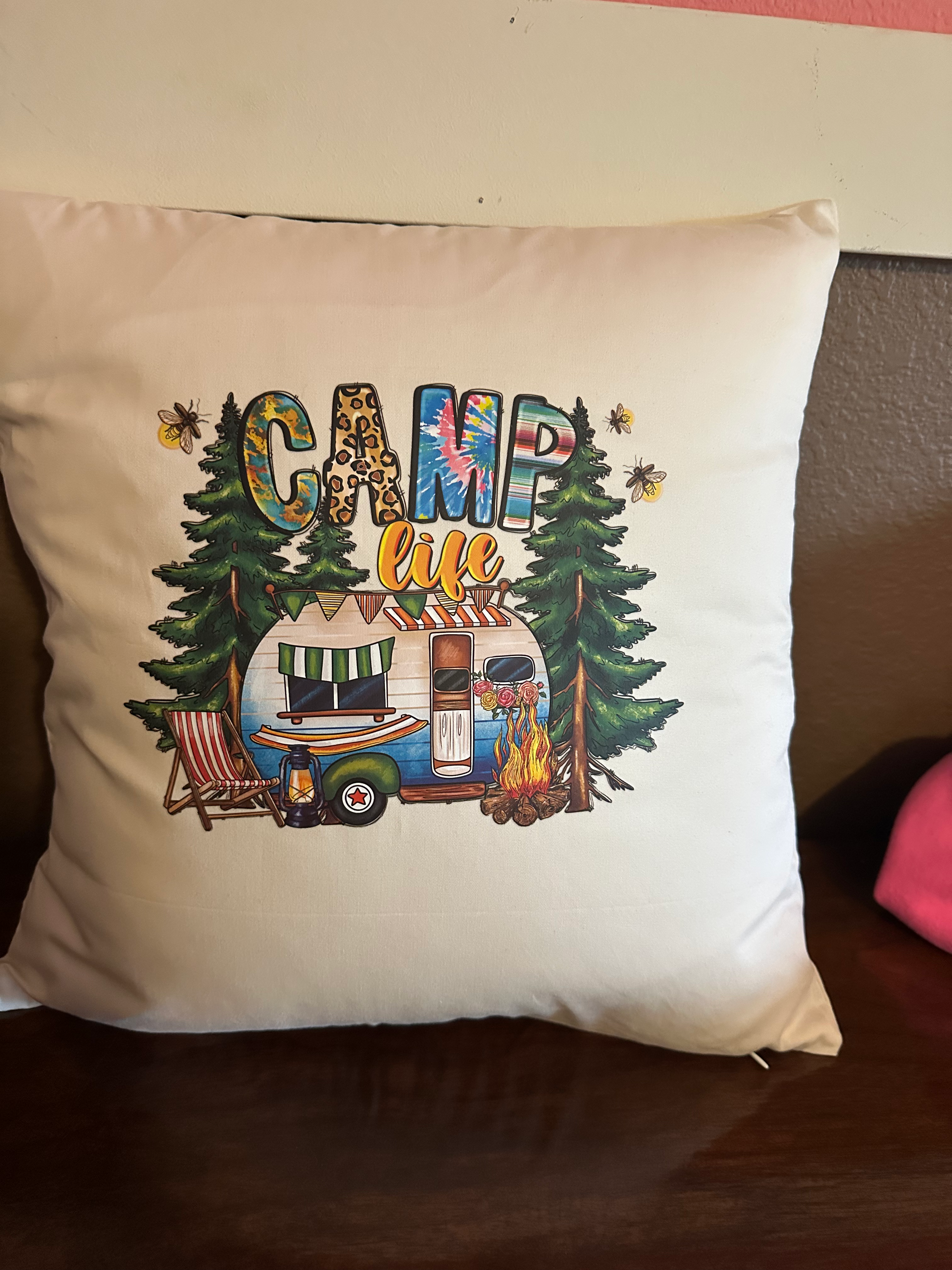 Camp Life Throw Pillow
