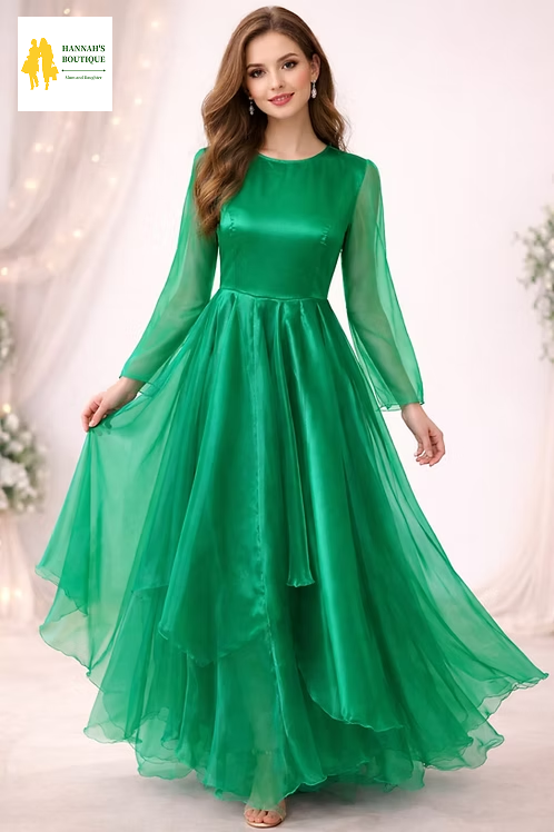 Thumbnail: Flowing Organza Maxi Gown
