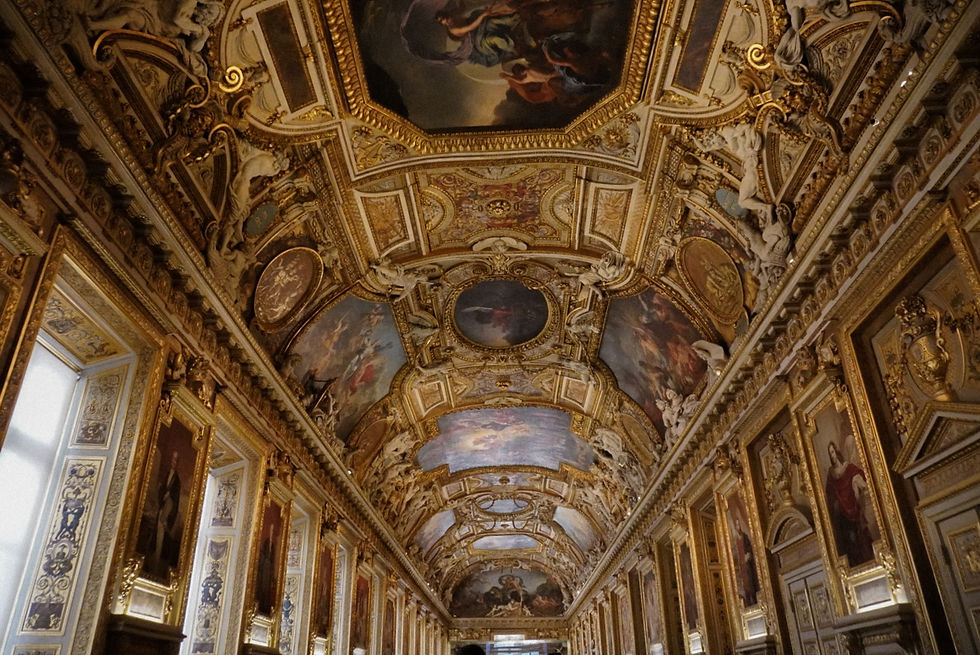 Ceiling art gallery in The Louvre.