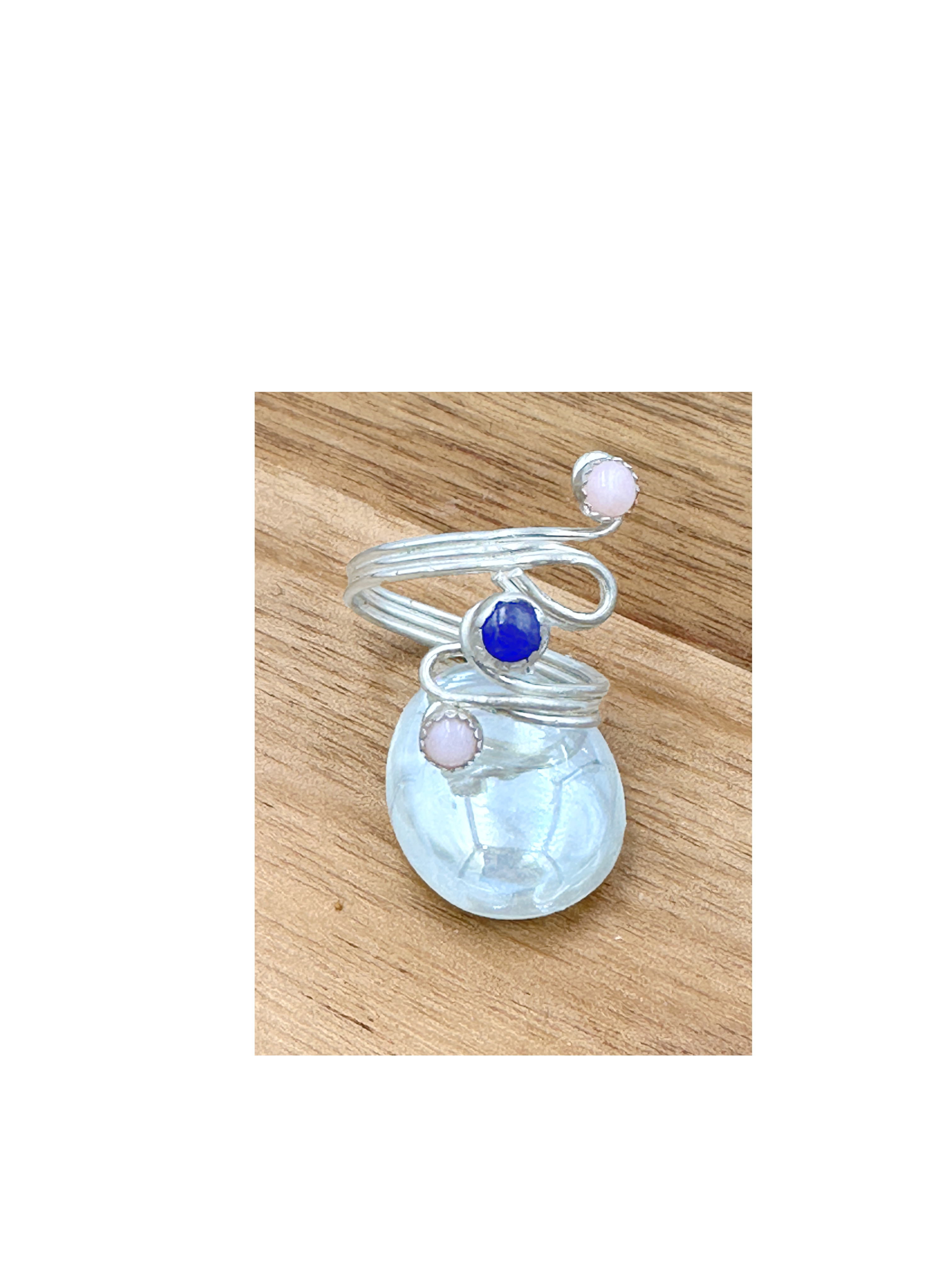Amethyst and Pink Opal ring