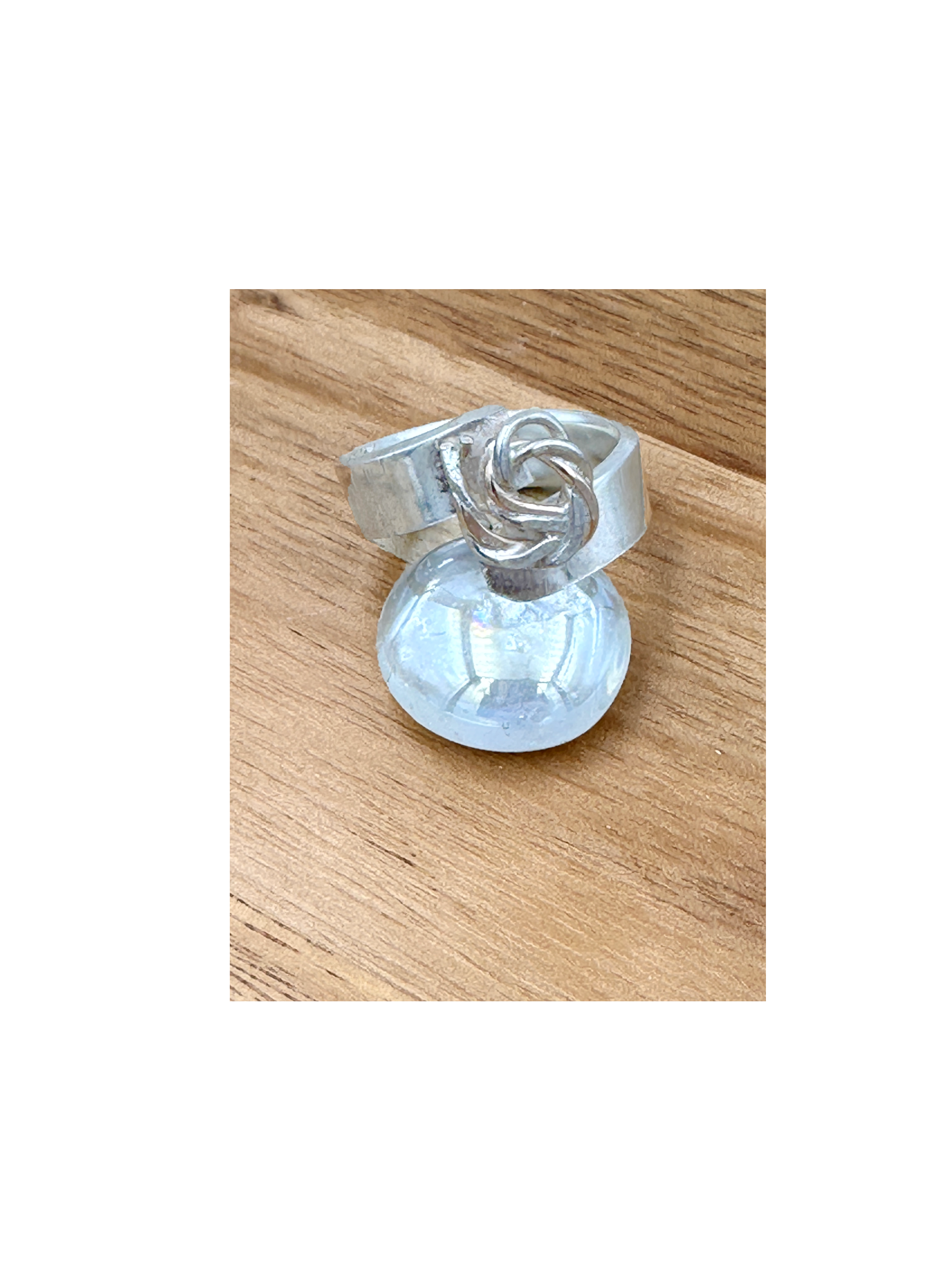Sterling Silver wrap ring with silver & 'gold filled' twist detail