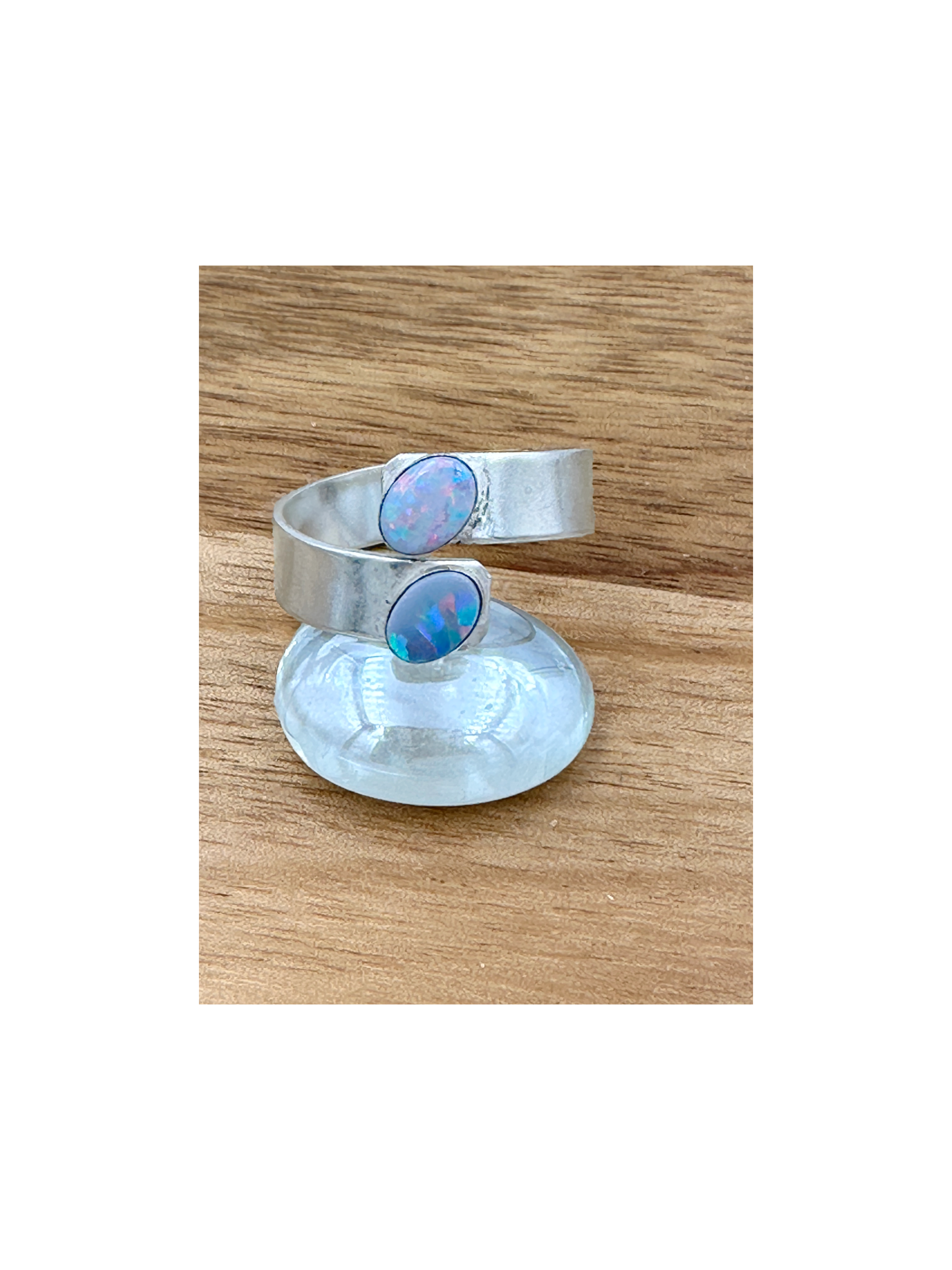 Opal adjustable wrap ring