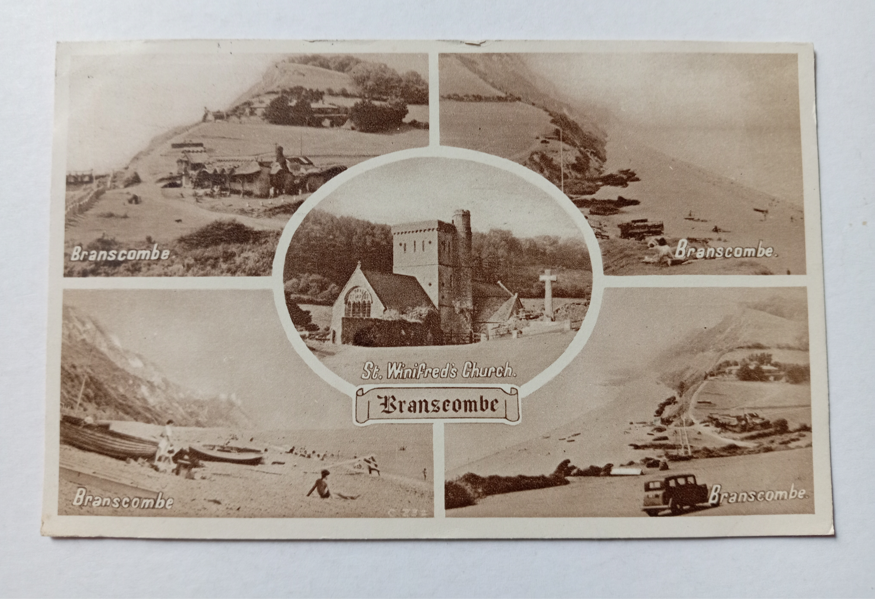 BRANSCOMBE: Multiview 1950's Postcard
