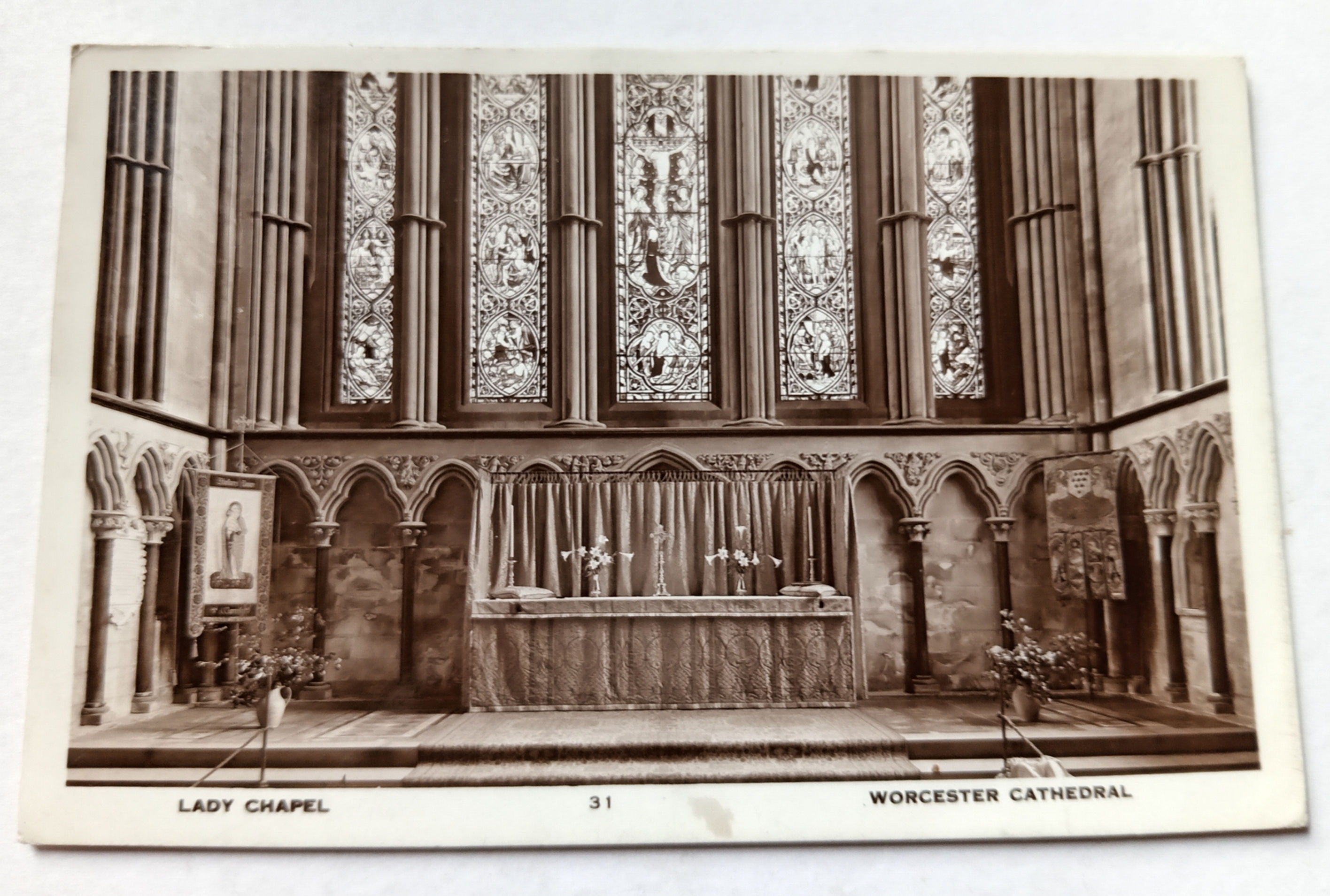 WORCESTER: Cathedral Lady Chapel 1930's RPPC Postcard