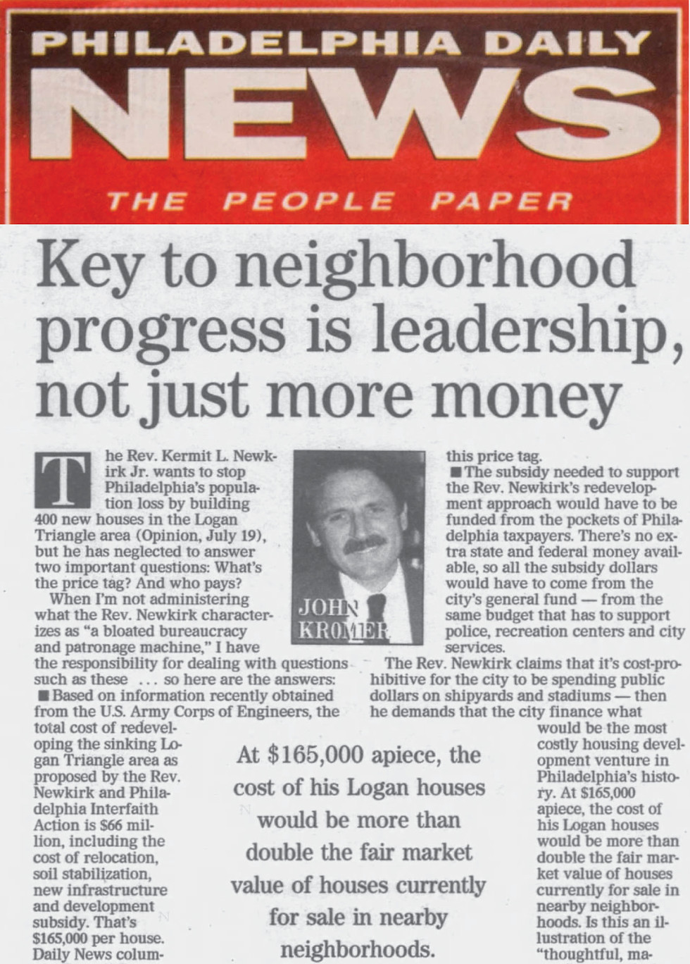 1999-07-23_COVER_Daily News_Key to neighborhood progress.jpg