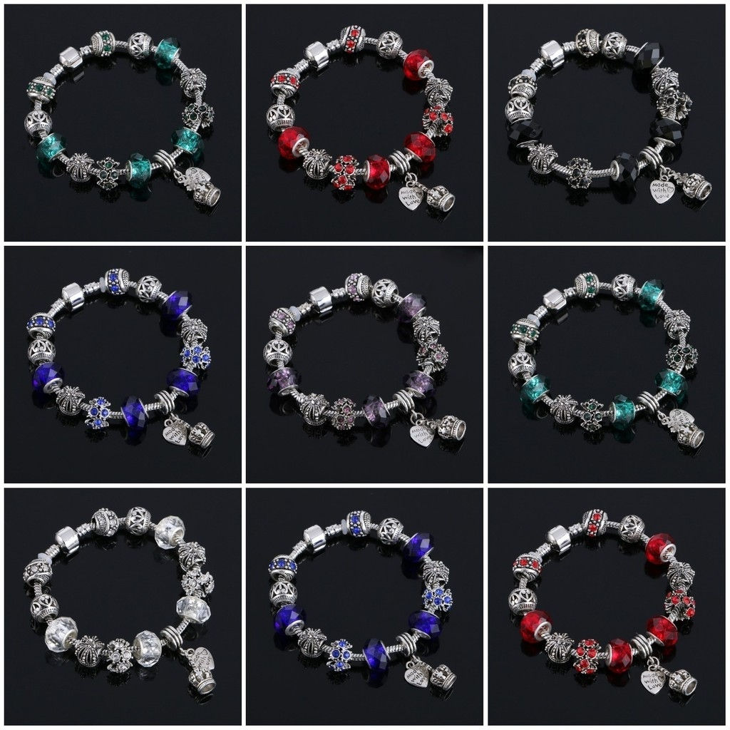 Fashion Womens Crystal Vintage Bangle Charms Bracelets
