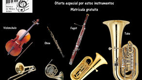 Matrícula abierta para instrumentos con plazas vacantes.