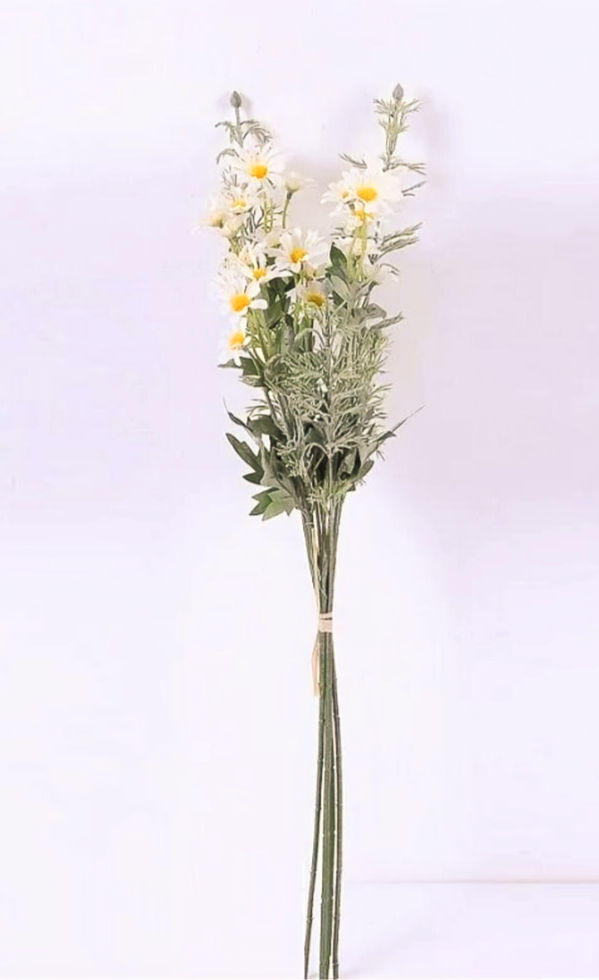 ענף פרחים לבן צהוב 