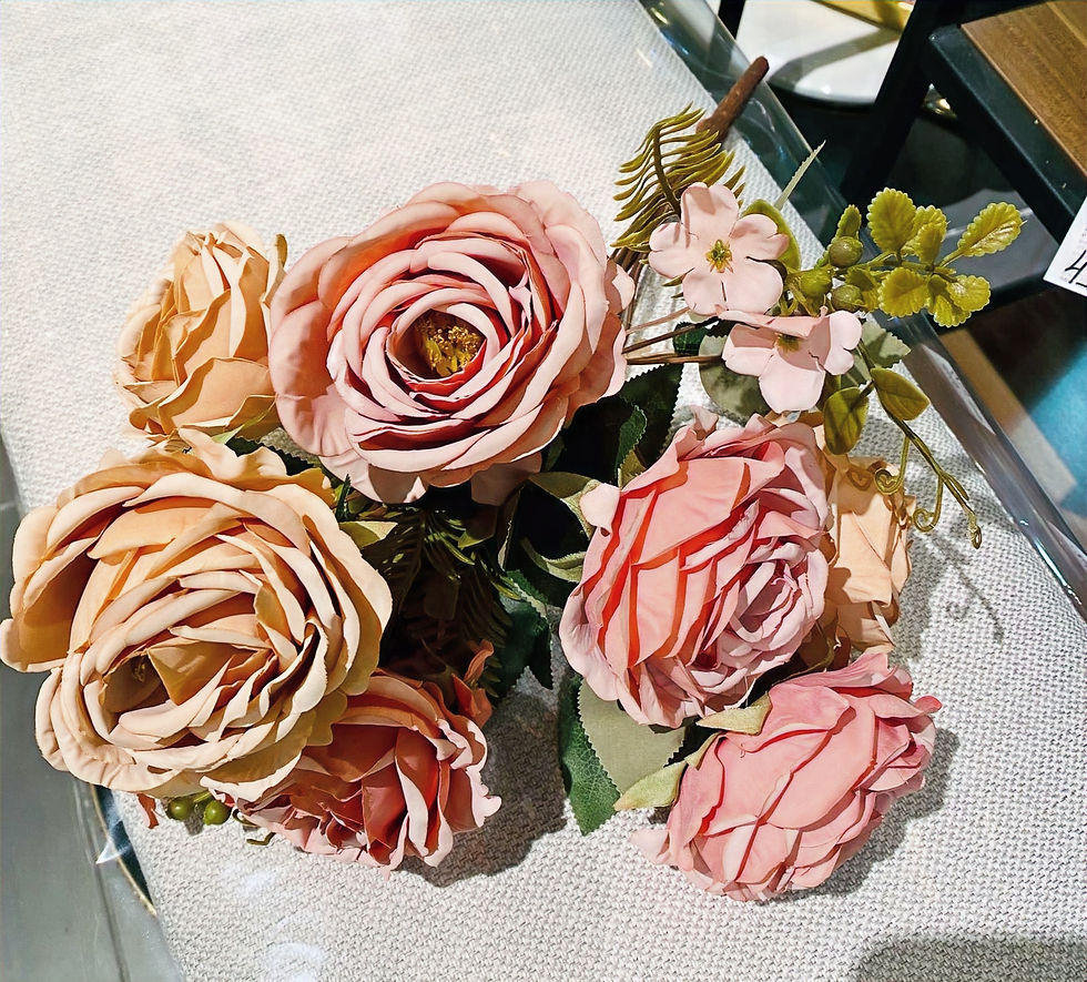 ענף שושנים ורוד חום 