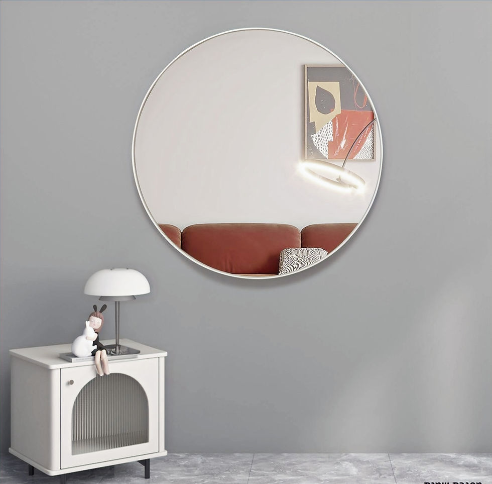 מראות עגולות מסגרת מתכת במגוון גדלים וב-3 צ