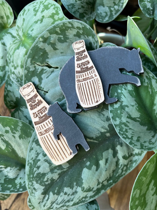 Collinsville Catsup Bottle with bear