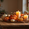 A-chic-tabletop-display-featuring-autumnal-decorations-pumpkin-candles-and-warm-tones