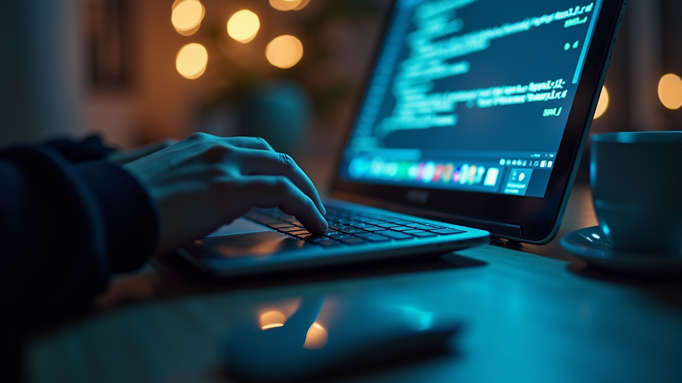 Eye-level view of a person typing a password on a keyboard
