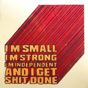 A2 3 Layer Lino Print of my positive new motto 