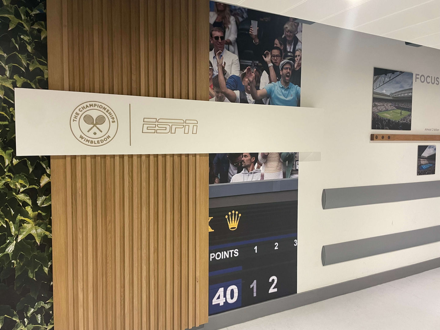 ESPN Wimbledon studio wing set with custom scenic production design.