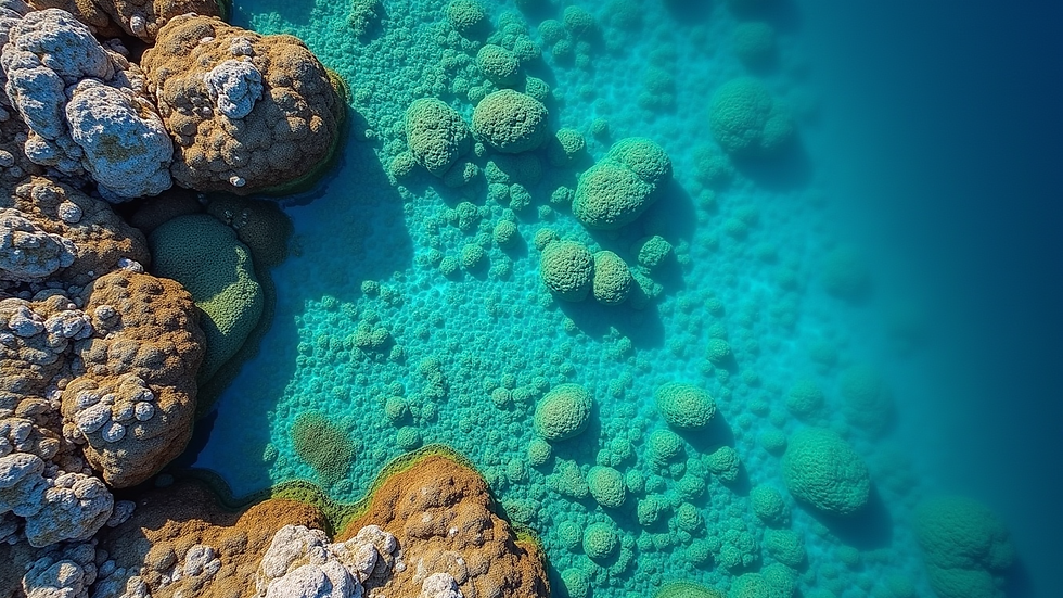 High angle view of a coral reef in the Red Sea