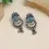 Thumbnail: Oxidised Monalisa Stone Dangle Earrings  – Boho Chic Look