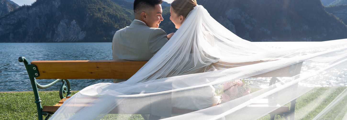 Romantische Hochzeitsfotos im Salzkammergut