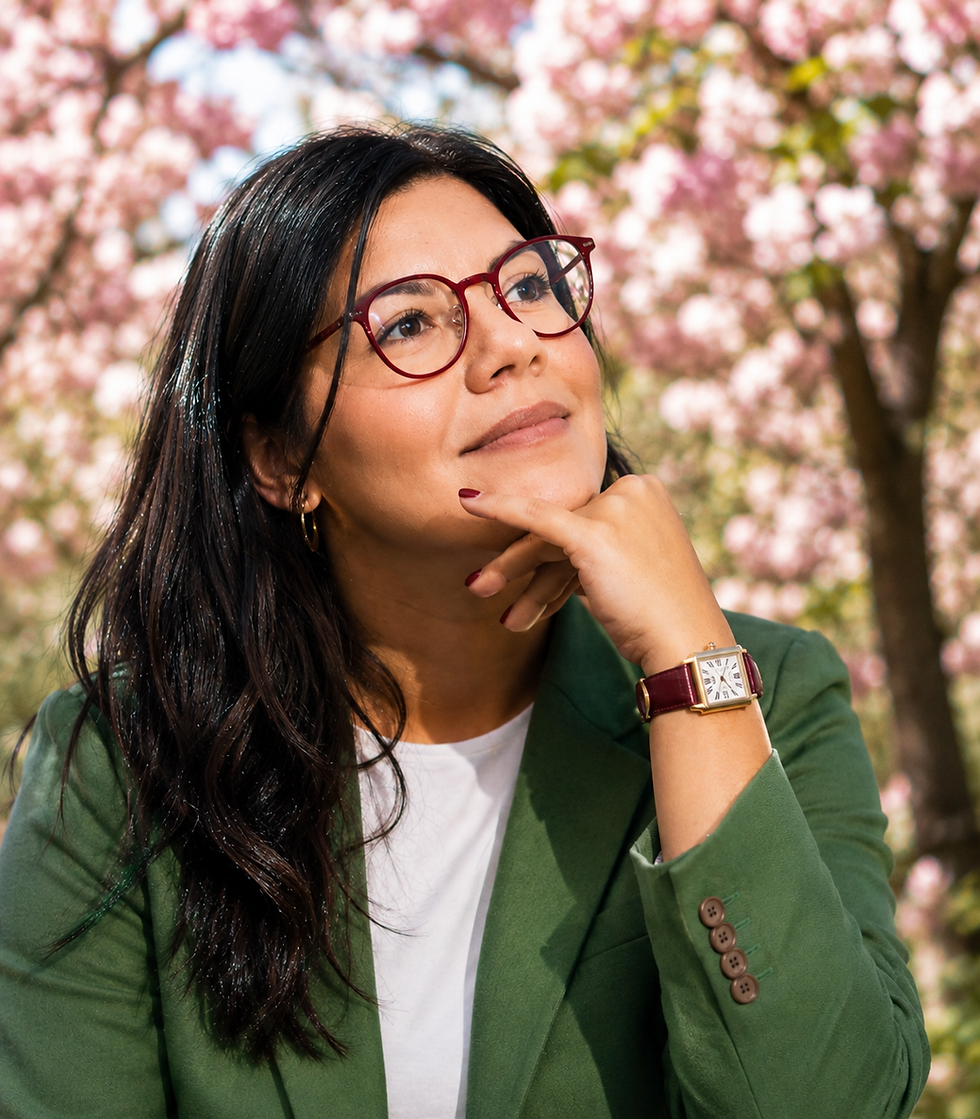 Un charme discret sous les arbres en fleurs