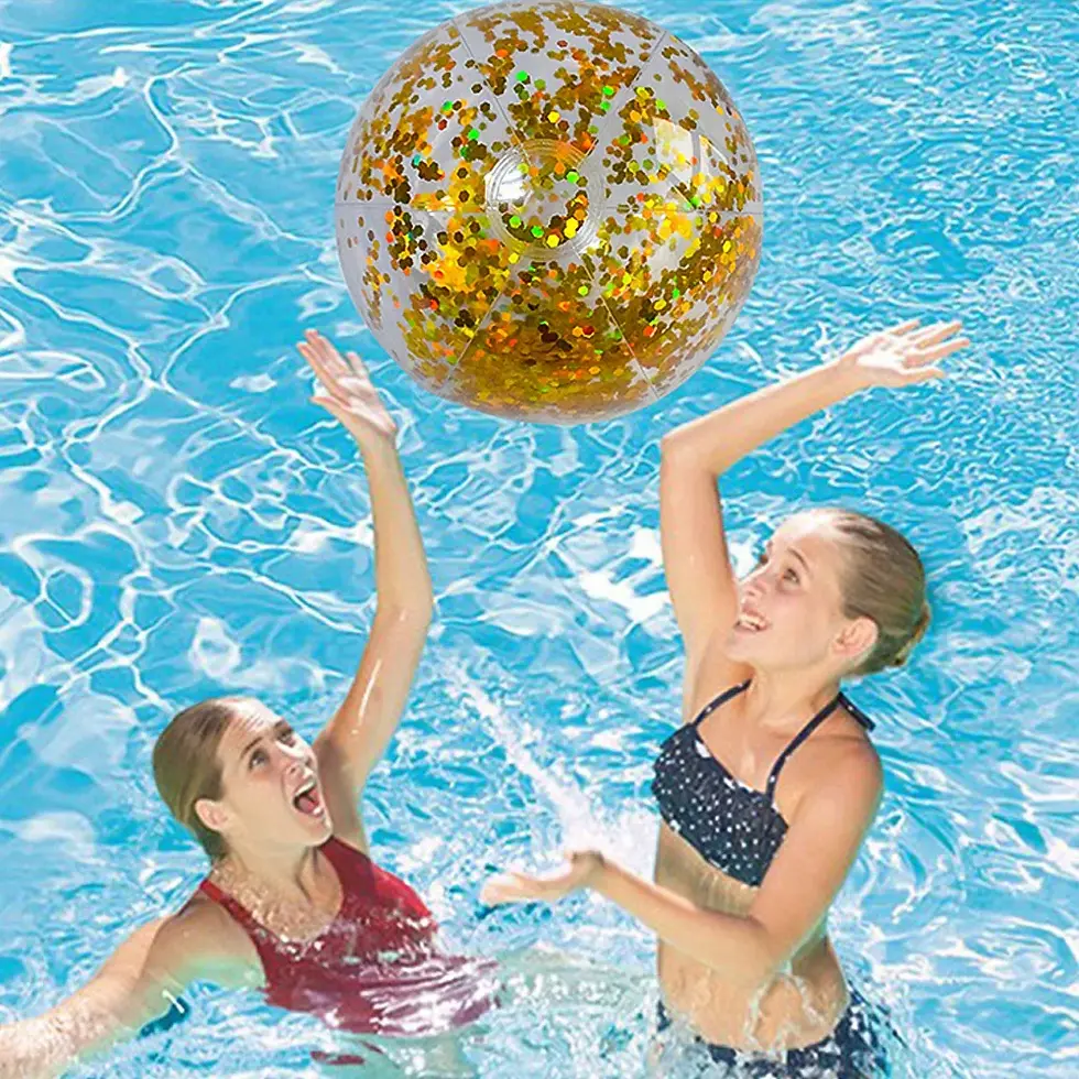 Thumbnail: 40/60cm Inflatable Glitter Beach Ball Summer Water Ball Sequin Beach Balls for 