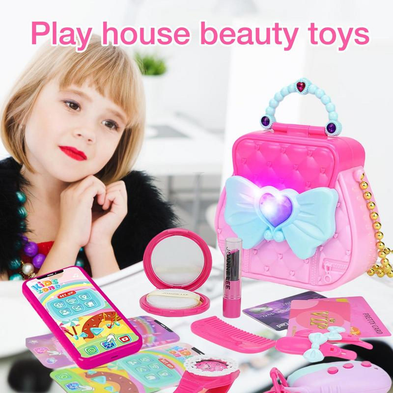 Thumbnail: Little Girl Pretend Purse Set Kids Purse And Makeup Set Simulation Toddler Purs