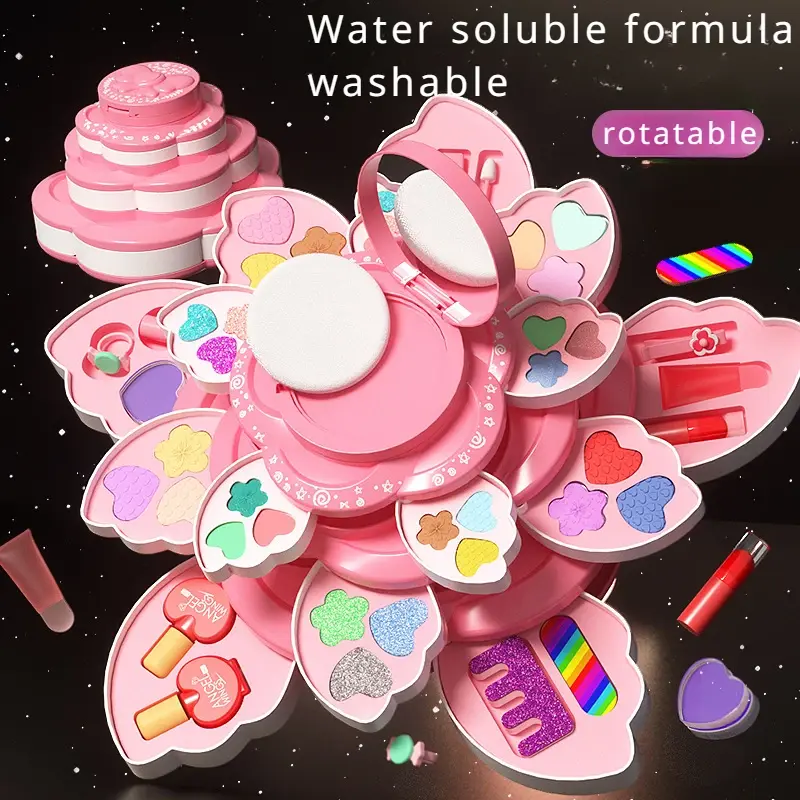 Thumbnail: Kinder Make-up Box rotierende Öffnung Kosmetik Spielzeug für kleine Mädchen Pri