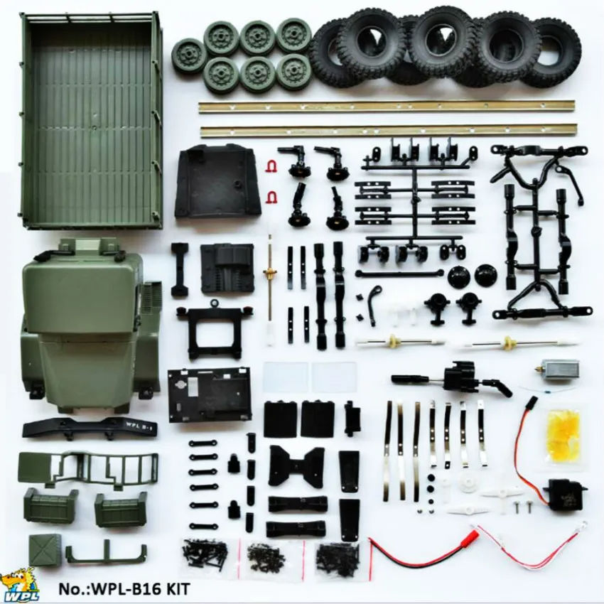 Thumbnail: Wpl 1:16 b16 2,4g fern gesteuerter Militär-LKW rtr/Kit-Version Sechsrad-Simulat