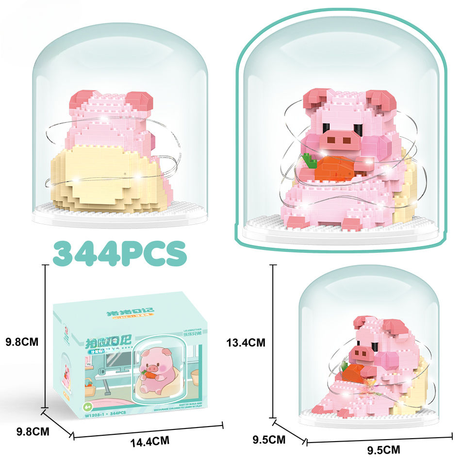 Miniaturbild: Mini Cute Pig Micro Building Blocks 3D Diamond Model Animals Bricks DIY City Co