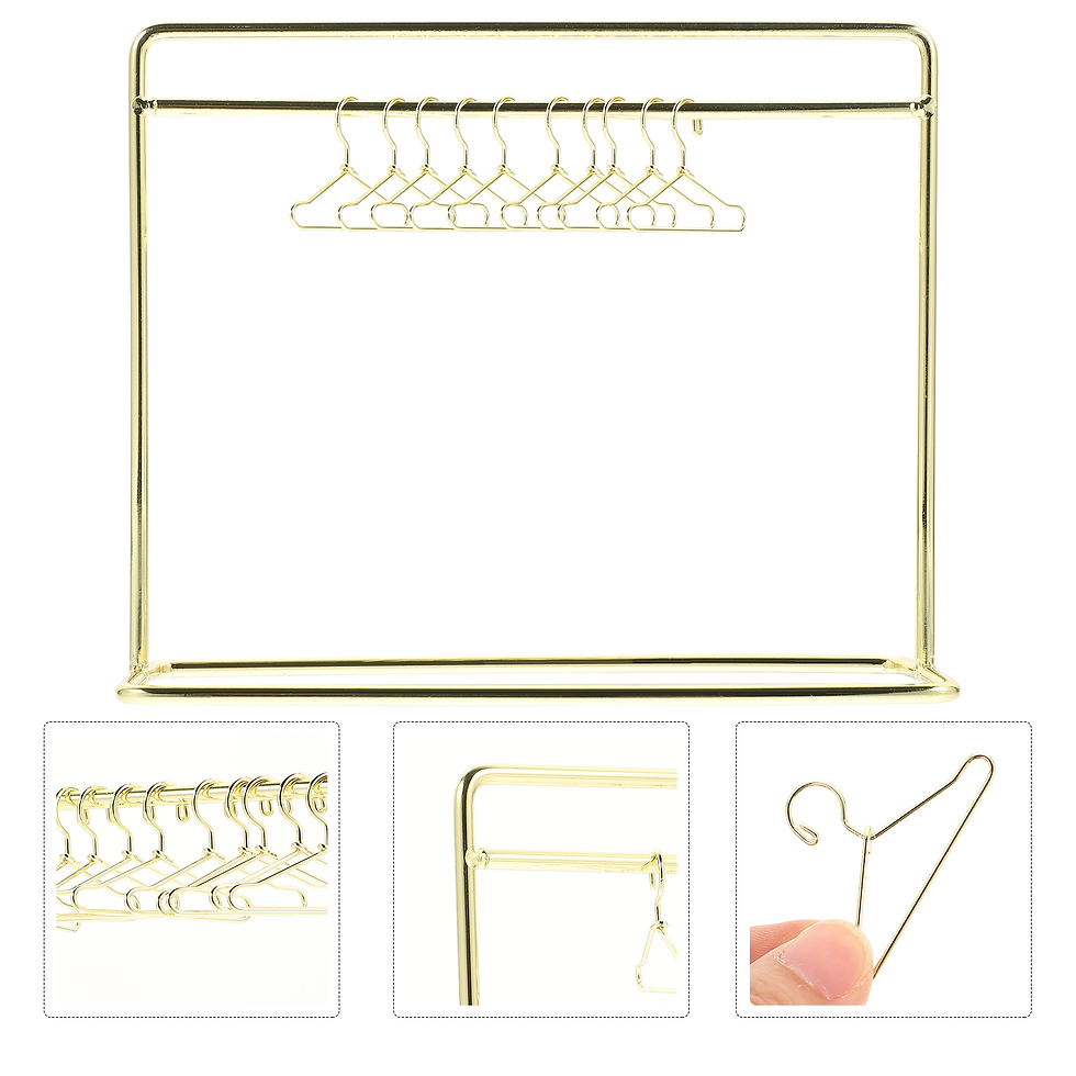 Miniaturbild: Doll Clothes Rack Miniature Doll Dress Hangers Display Stand Garment Organizer 