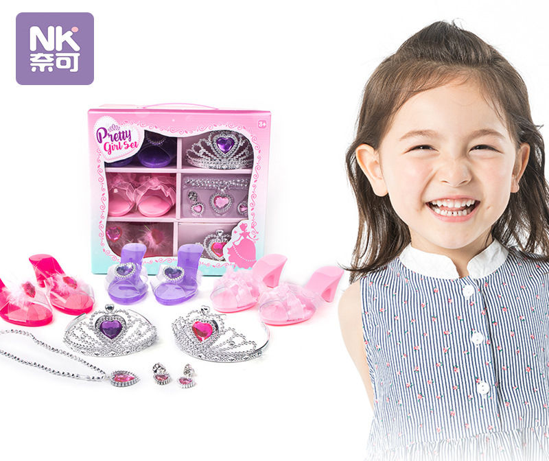 Thumbnail: Pretend Play Jewelry Toys Princess Accessories Set for Toddler Girls Dress Up S