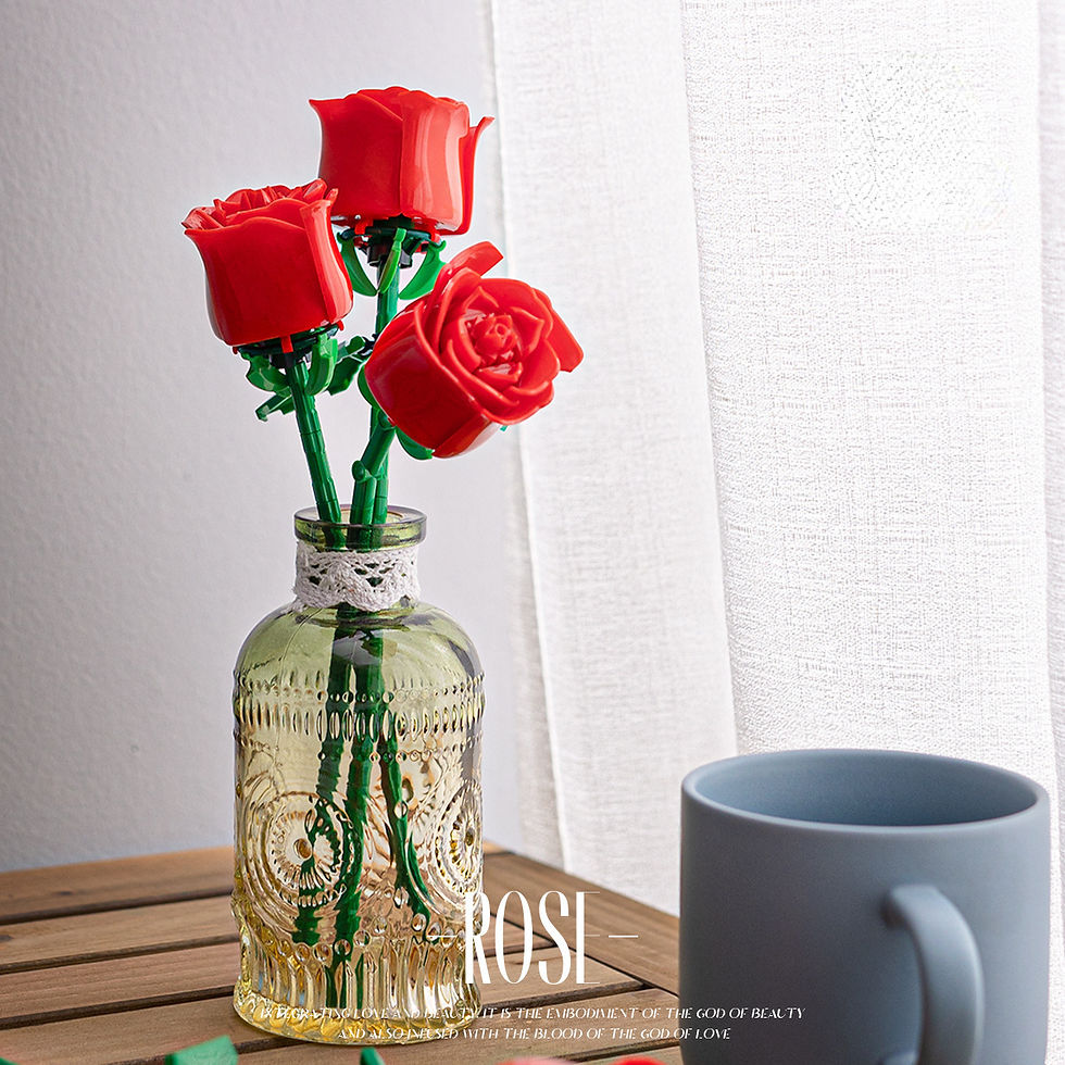 Thumbnail: Romantic Rose Flower Bouquet Building Block Eternal Model Assembly Plastic Plan