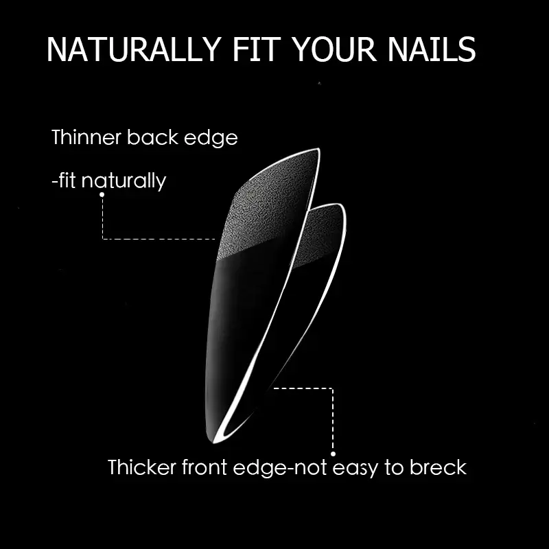 Thumbnail: 240 stücke halbe Abdeckung Mandel vorgefertigte Nagels pitzen halb matt xs drüc
